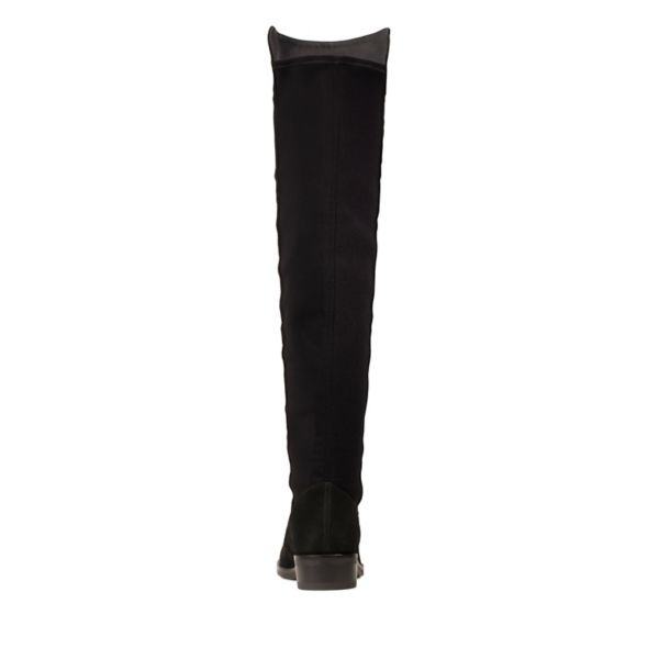 Clarks Womens Pure Caddy Knee High Boots Black | UK-1908245